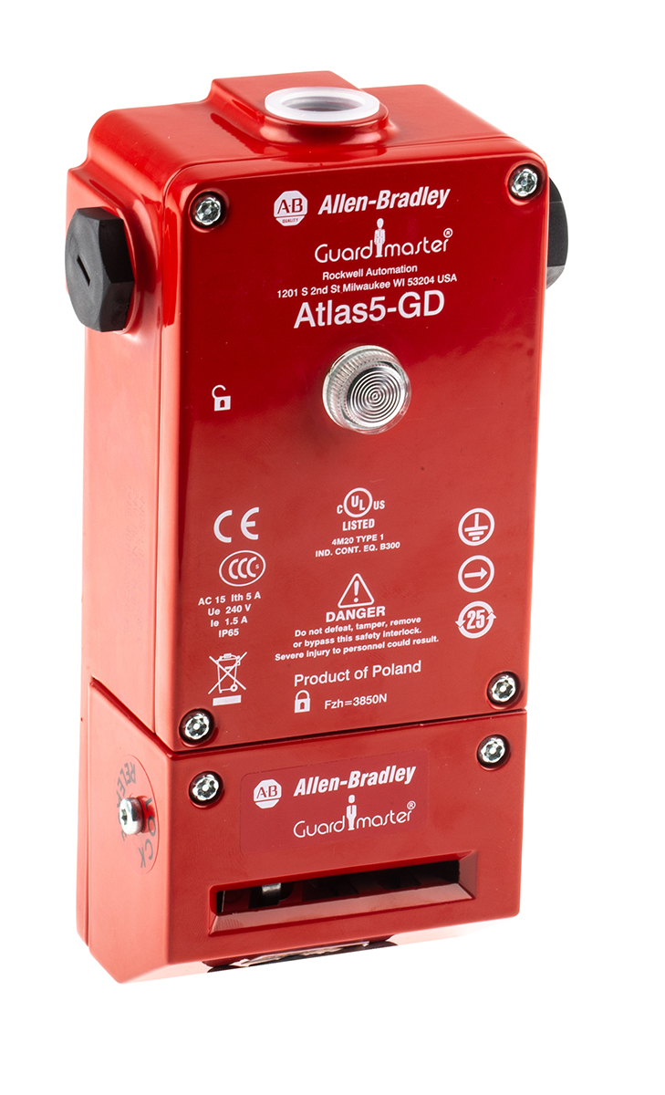 Выключатель блокировки ограждения (интерлок) с соленоидом Allen-Bradley Guardmaster Atlas 5, 24V 