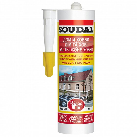 Герметик силикон универсальный ДОМ И ХОББИ 300мл бесцветный Soudal 105905